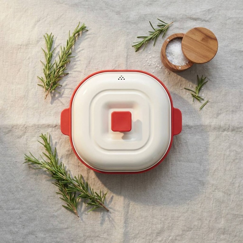 Microwave Oven Multi-Functional Grill for Vegetables - Steam Vent Lid Design