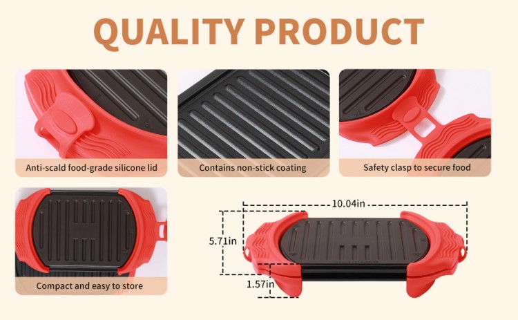 HeMaSe microwave grill tray sealed buckle anti splash cooking accessory