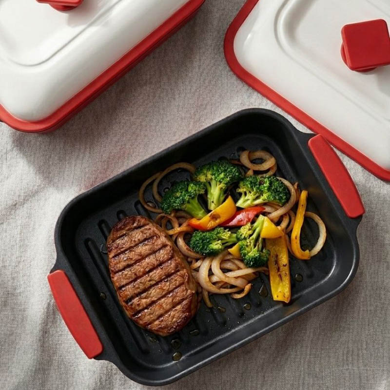 Mikrowellenfester Multi-Grilltopf zum Steakkochen