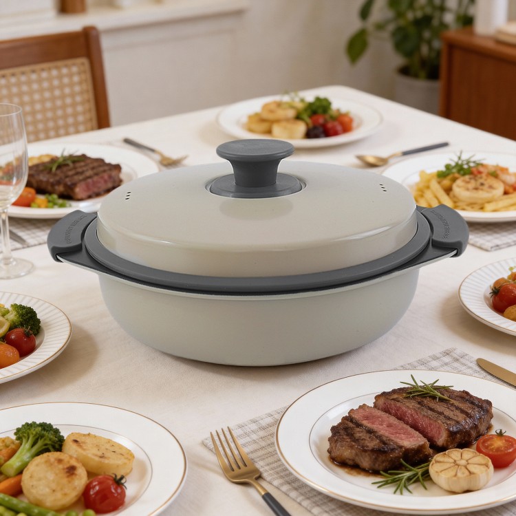Mikrowellen-Grill-Multitopf für ölarmes Kochen und Essenszubereitung