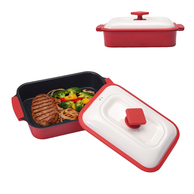 Antihaftbeschichteter Mikrowellengrill mit mehreren Töpfen