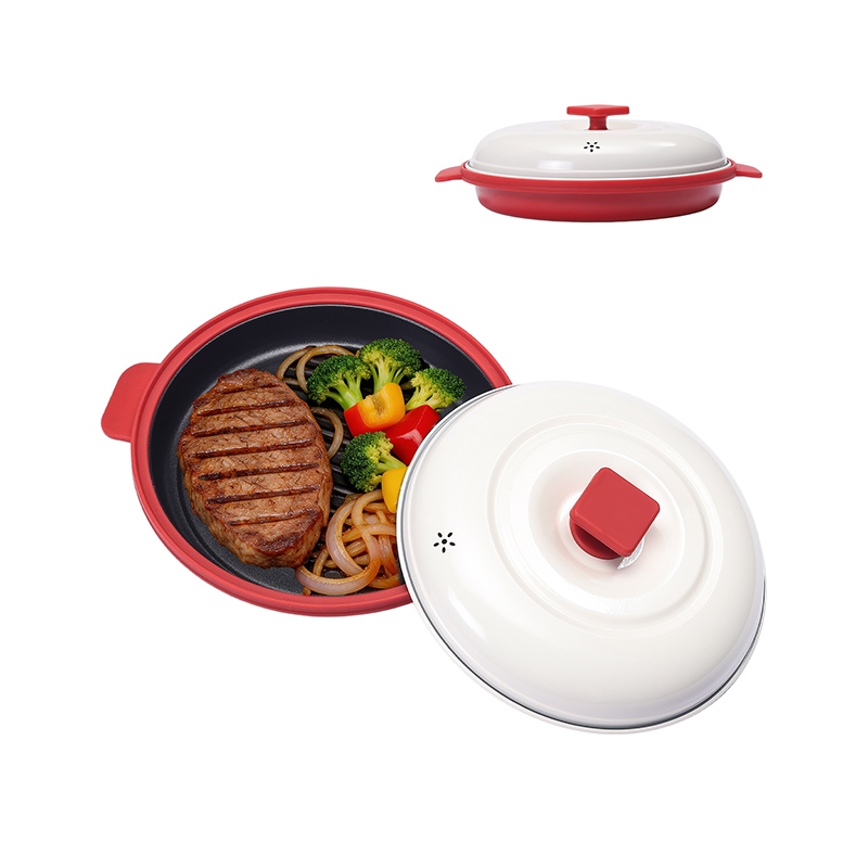 Temperaturregelbarer Mikrowellengrill mit mehreren Töpfen